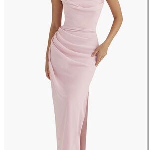 House of CB Adrienne Satin Strapless Gown